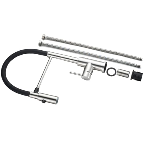 Torneira Gourmet de Cozinha Flexível Misturador Monocomando Inox Escovado