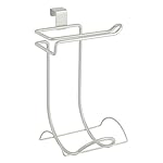 InterDesign Classico Toilet Paper Holder for Bathroom Storage, Over the Tank - Pearl White