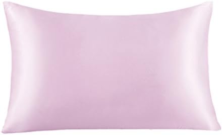 Natural Silk Pillowcase for Hair &amp; Skin with Hidden Zipper 19 Momme 100% Pure Mulberry Silk Charmeuse Vividmoo, standard size pink