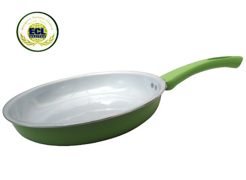 Royal Organic Green 11" Ceramic Non-Stick Coating Fry Pan Stay Cool Handle