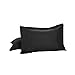 Today’s Home Tailored Bed Pillow Shams, Cotton Blend Design, Standard, Black, 2-Pack