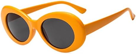 Bold Retro Oval Mod Thick Frame Sunglasses Round Lens Clout Goggles (Orange)