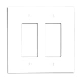 Leviton 88602 2-Gang Decora/GFCI Device Wallplate, Oversized, Thermoset, Device Mount, White