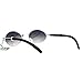 SA106 Retro Art Nouveau Vintage Style Small Oval Metal Frame Sunglasses Silver Smoke