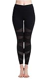 Lotsyle Women's Mesh Panels Stretchy Yoga Pants Gym Leggings Fitness Active Pants
