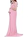 Ruici Maternity Split Front Photography Gown Off Shoulder Maxi Photos Shoot Dress for Baby Shower