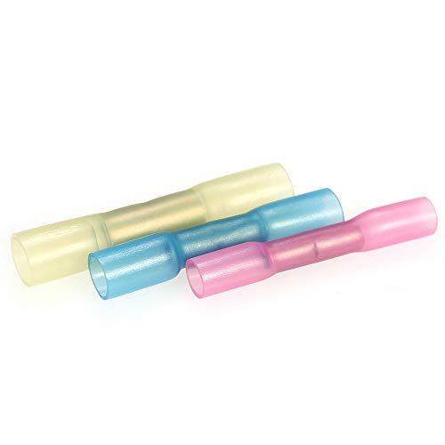 Studyset 300Pcs 22-10Awg Heat Shrink Insulated Butt Crimp Splice Wire Connector Terminals