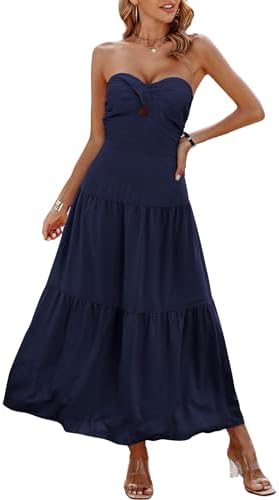 strapless twist front pleated swing maxi dress Amazon.com: UAURORAO Women Mesh Cut Out Maxi Dress Strapless Twist Front  Gradient Long Dresses Elegant Flowy Beach Sunset Dress(Contrast  Orangge,Small) : Clothing, Shoes & Jewelry