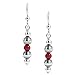 American West Sterling Silver Red Coral Gemstone Beaded Dangle Earrings