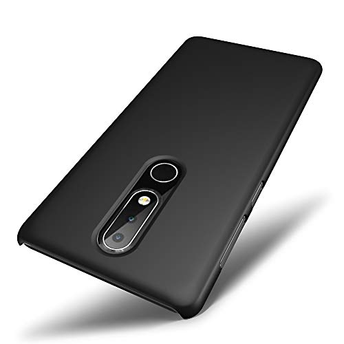 SLEO Nokia 6.1 Plus Case, Nokia X6 2018 Case - Rubberized Hard PC Back Case Cover for Nokia 6.1 Plus/Nokia X6 2018 Phone - Black