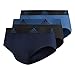 adidas Men's Stretch Cotton Brief Underwear (3-Pack), Collegiate Navy/Black Black/Core Blue Core Blue/Bl, MEDIUM