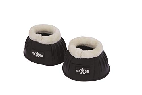 Saxon. Fleece Trim Rubber Bell Boots Black/White Full