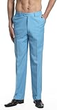 CONCITOR Men's Dress Pants Trousers Flat Front Slacks Solid TURQUOISE BLUE Color