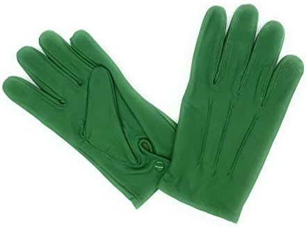 Men's Genuine Leather Unlined Dress Driving Fashion Costume Gloves With Snap Closure-Free Returns