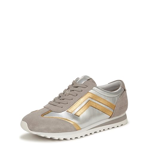 Franco Sarto Womens Matera Lace Up Fashion Sneaker Silver Gold Multi 5 M