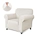 CHUN YI Stretch Sofa Slipcovers 1-Piece Couch Cover Furniture Protector Arm Chair Loveseat Coat Soft High Elastic Material, Checks Spandex Rhombus Fabric(Small,Cream White)