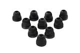 10pcs Black Double Flange Replacement Silicone Earbuds EarTips 4.1mm Connector(Fits PowerBeats 2 wireless)