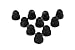 10pcs Black Double Flange Replacement Silicone Earbuds EarTips 4.1mm Connector(Fits PowerBeats 2 wireless)