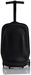20 Inch Unisex Multi-Functional Scooter Travel Upright Suitcase Luggage with 3 Hot Wheels for Girls Boys and students Foldable Trolley Convertible Travel School Bag (Black)