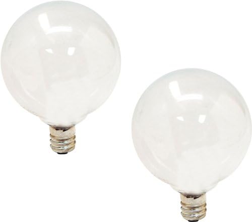 GE Incandescent Globe Light Bulbs, Decorative G16.5 Light Bulbs, Soft White, 40-Watt 290-Lumen, Candelabra Base, 2-Pack, Vanity Light Bulbs