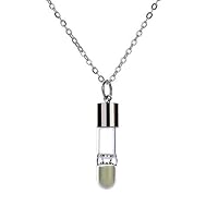 jinshiband Women Glowing Time Hourglass Bottle Necklace Crystal Drift Bottle Wishing Bottle Pendant