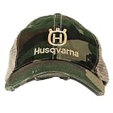HUSQVARNA GREEN CAMO DISTRESSED HAT