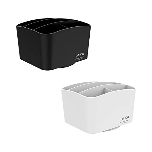 loukin Remote Control Holder, TV Remote Control Organizer with 5 Compartments, Desktop Holder