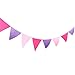 INFEI Multi-Colored Felt Flags Bunting Banner Garlands for Wedding, Birthday Party, Outdoor & Home Decoration (Pink)