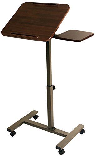 Seville Classics Sit-Stand Desk Cart with Side Table