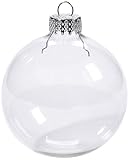 Darice XMAS HEAVY GLASS BALLS 4 PC BOX 80MM, 80 mm (Pack of 4), Clear