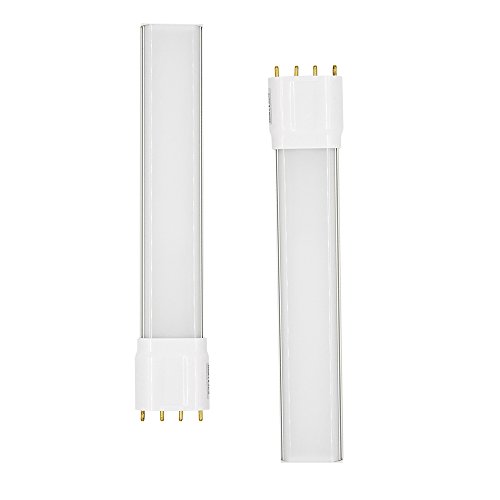 10W LED 2G11 4-Pin Base PL Lamp Lustaled 120V Daylight 6000K 18W Compact Fluorescent Lamp Equivalent Bulb Lamp for Pendant Lamps Ceiling Lights Desk Lamps (Remove or Bypass Ballast, 2-Pack)