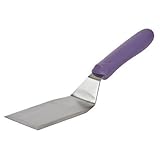 Winco TWP-61P, 5.12x2.87-Inch Stainless Steel Blade Hamburger Turner With Offset, Spatula With Polypropylene Purple Handle