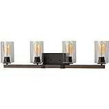 Luxury Vintage Bathroom Vanity Light, Large Size: 8"H x 32.25"W, with Modern Farmhouse Style Elements, Olde Bronze Finish, UHP2082 from The Darlington Collection by Urban Ambiance