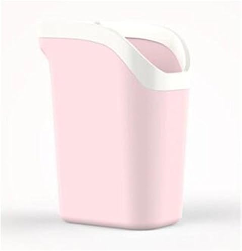 Yang of WindTrash Bin Trash Cans Rectangle Type European Creative Thicker Large Plastic No-cover 16L , pink