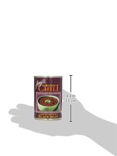 Amy's Organic Chili, Vegan Medium Black Bean Chili, Gluten Free, Low Fat and Gluten Free, 14.7 Oz (6 Pack)