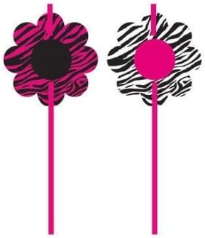 Pink Zebra Party Straw Party Favors (6 ct)