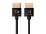 Monoprice HDMI High Speed Cable - 6in Black, 4K@60Hz, HDR, 18Gbps, 36AWG, YUV 4:4:4 - Ultra Slim Series