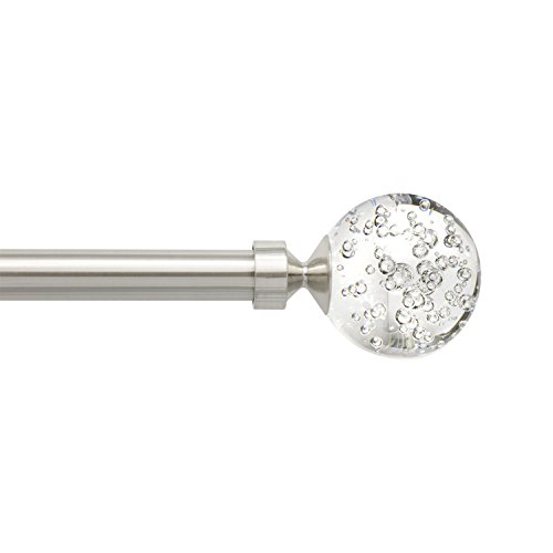 UPC 092903908668, Bubble Crystal in Brushed Nickel, Curtain Rod by Sheffield Home, 36&#39;&#39;-66&quot;