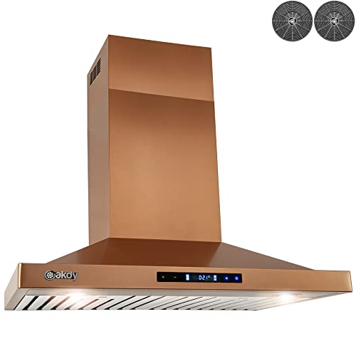 AKDY RH0406CFL Range Hood, 30", Copper Stainless Steel Pricepulse