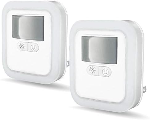 [4 Pack] UTLK Plug in LED Night Light with Smart Dusk to Dawn Sensor,[ 5 Brightness Adjustable] Wall Light Warm-White NightLight for Hallway, Bathroom, Kitchen, Stairs, (4 Pack)