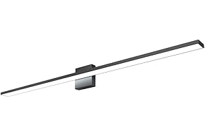 Ralbay 48inch Dimmable Modern LED Black Vanity Light 46W Frosted Aluminum for Bathroom Vanity Lighting Fixtures Cool White 6000K