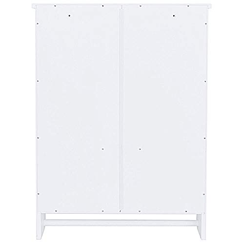 Wall Mounted Bathroom Storage Cabinet Bathroom Cabinet Organizer with Tower Hanger White - Thumbnail 2
