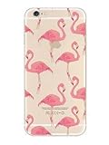 iPhone 6 Case, DECO FAIRY® Protective Case Bumper[Scratch-Resistant] [Perfect Fit] Ultra Slim Translucent Silicone Clear Case Gel Cover for Apple iPhone 6 (Flamingo Overloaded)