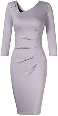 HiQueen Womens Elegant Patchwork Wear to Work Party Slim Bodycon Dress