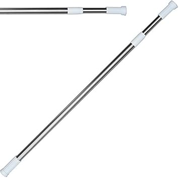MSV Teleskop Duschstange Duschvorhangstange, Teleskopstange Verstellbereich 110-200 cm Edelstahl