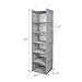 MAX Houser 6 Tier Shelf Hanging Closet Organizer, Closet Hanging Shelf with 2 Sturdy Hooks for Storage, Foldable (Light Grey)