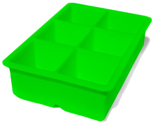 Large Ice Cube Tray - Silicone Freezer Mold - XL 2-inch Super Giant Block Cube Trays (Green)