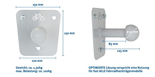 [- Universal Wandhalter für Fahrradheckträger von HEYBRO - inklusive Befestigungsmaterial