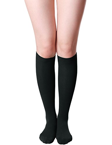 Haslra women s knee high socks 1 pairs (black), medium