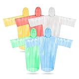 SANXINHT 5 Pack Rain Poncho,Colorful Disposable